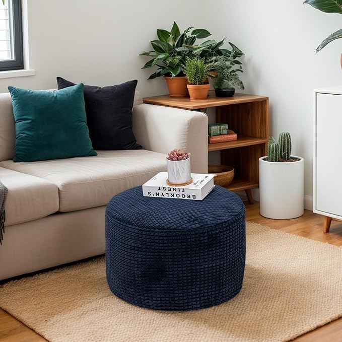 Asuprui Supportive Pouf Ottoman Foot Rest Elevate Your Living Room Decor with Lightweight Pouf Filler Modern Foam Stuffed Poof Perfect to Rest Your Feet 20x12 Inches