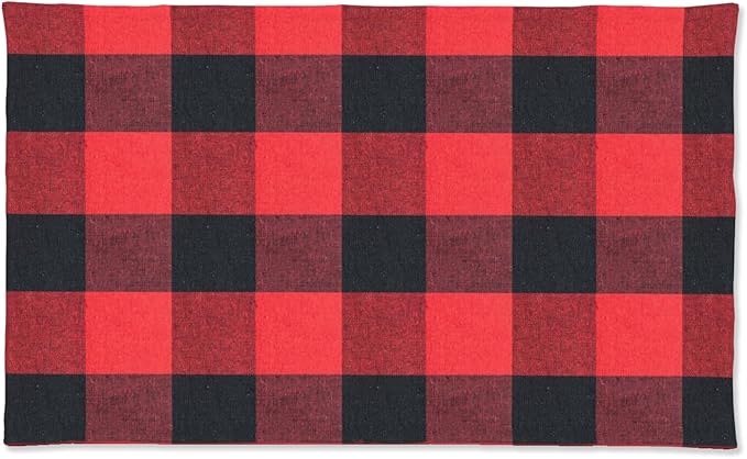 Red & Black 2 Side Cotton Buffalo Check Placemats Set of 4 Heat Resistant Dining Table Place Mats for Kitchen Table, 12 x 18 inches