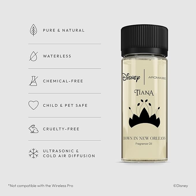 Aroma360 | Disney Down in New Orleans Fragrance Oil Blend | The Princess and The Frog | Princess Tiana | Aromatherapy Scent Diffuser Oil | Coconut Bergamot Valencia Orange 1.7 fl oz 50mL