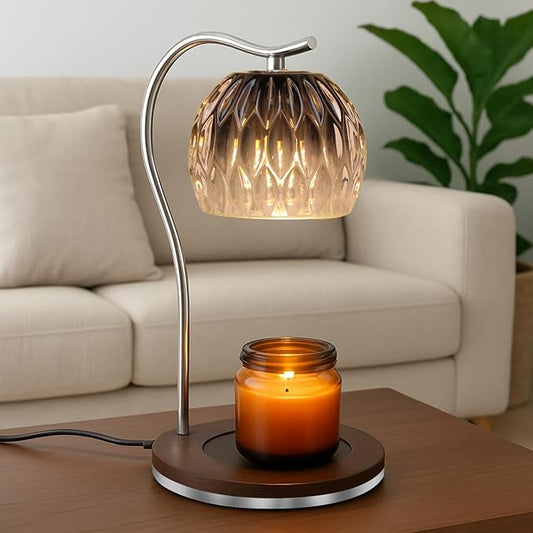GEEZO Fragrance Candle Warmer Lamp，Electric Candle Warmer with Timer & Dimmer，Mom Christmas Birthday Gifts for Women, House Warming Gifts New Home Bedroom Decor