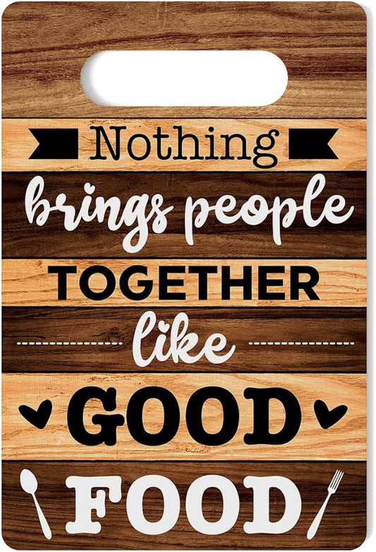 Farmhouse Kitchen Decor, Kitchen Signs Wall Decor, Wall Decor for Kitchen, Kitchen Door Wall Hanging Decor, Nothing Brings People Together Like Good Food Sign 8 x 12 Inch