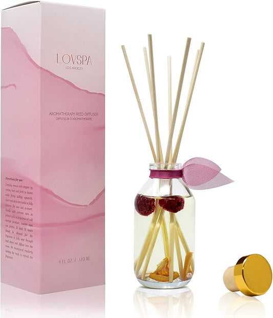 LOVSPA Hawaiian Breeze Reed Diffuser Set - Passionfruit, Lime, Raspberry & Orange Scent Diffuser - Reed Diffusers for Home with Long Lasting Fragrance - Non-Toxic Oil Reed Diffuser - Made in The USA