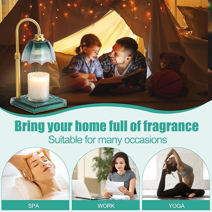 Candle Warmer Lamp with Timer - Electric Candle Wax Melt Warmer with Adjustable Height and Dimmer for Scented Wax, Homer Décor and House Warming Birthday Gifts for Women Mom