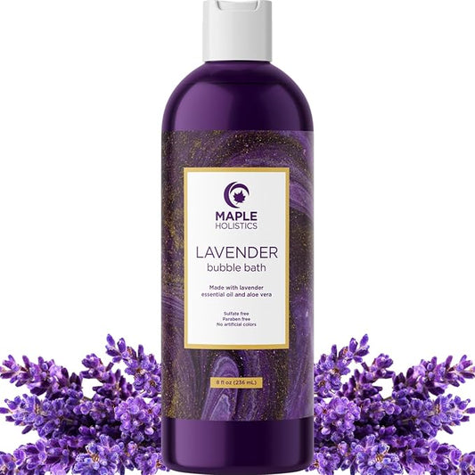 Premium Lavender Bubble Bath Soak - Aromatherapy Soap and Luxury Oil for Dry Skin - Moisturizing and Relaxing Bath for Adults With Aromatherapy Oils for Self Care
