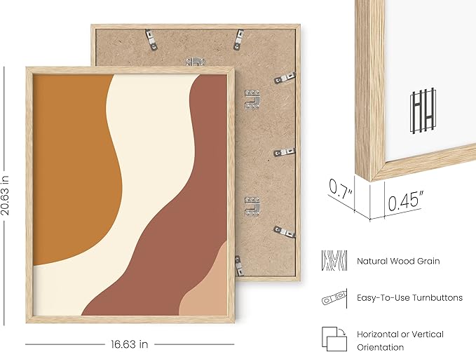 HAUS AND HUES Boho Prints Neutral Wall Art - Set of 6 Boho Art Prints Mid Century Modern Wall Art | Bohemian Artwork for Wall Aesthetic Decor (Beige Frame, 16x20)