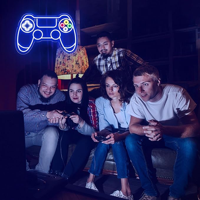 Gamer Neon Sign, Gamepad Shaped LED Neon Sign for Gamer Room Decor, Gaming Neon Sign for Boys Room Decor, Neon Gaming Sign for Gaming Wall Decor, USB Powered Gamer Gifts for Teens, Boys, Kids
