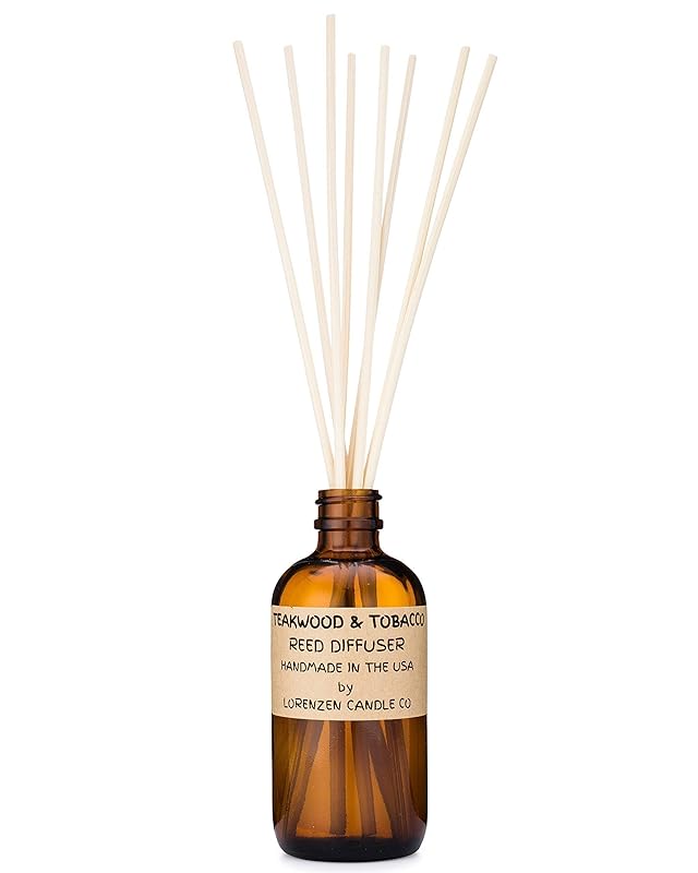 Teakwood & Tobacco Reed Diffuser Set | Handmade in the USA by American Workers | Lasts For 2-3 Months |