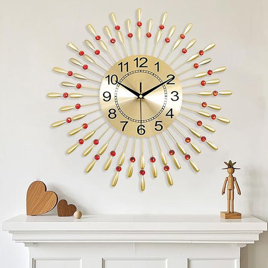 Wall Clock,20inch Decorative Wall Clocks Silent Quality Quartz Battery Operated,Large Wall Clock for Living Room,Kitchen,Home,Bathroom,Bedroom Wall Decor