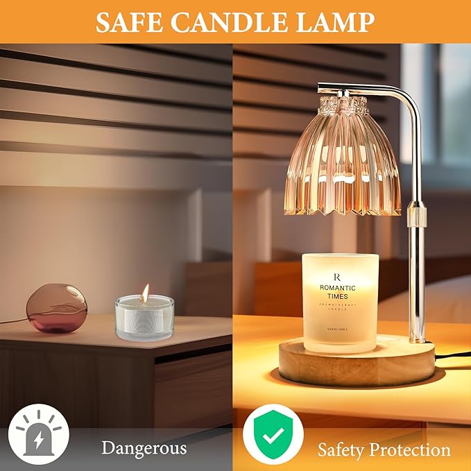 Women's Gift: Height-Adjustable Candle Warmer Lamp w/Timer & Dimmer for Jar Candles | 2 Bulbs | Ideal for Home Decor & Birthday Gifts