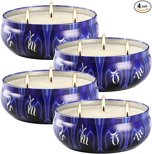 Citronella Candles, 4 x 80hrs Long Lasting 3 Wicks Scented Candles, Large 14.5 oz Decorative Indoor & Outdoor Candles for