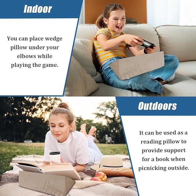 Small Wedge Pillow, Wedge Pillow for Bed Sores, Positioning Pillow, Positioning Wedge, Yoga Wedge Pillow, Mini Wedge Pillow for Laptop, Small Wedge Pillow for Chair (1 Unit, Apricot)