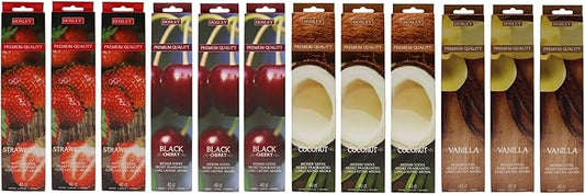 Hosley Aromatherapy 480 Pack Assorted Incense Sticks Black Cherry, Strawberry, Vanilla, Coconut. Idea for Home, Wedding, Spa, Meditation & Aromatherapy