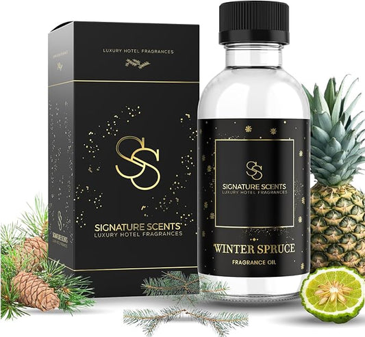 Luxury Hotel Diffuser Oil for Hotels and Homes - Aromatherapy Oils for use with an Essential Oil Diffuser at Home - Fragrance-Scent Diffuser Oil Blend (Winter Spruce) 4.05fl oz (120ml)
