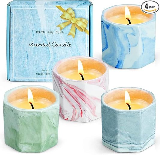 Scented Candles Set, Candles for Home Scented, Aromatherapy Candles for Home, Soy Wax Candles Set 4x2.0 oz, Wonderful Gifts for Mother, Women, Friends and Coworkers