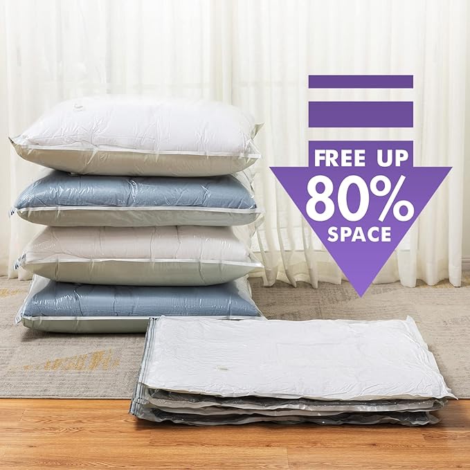 TAILI 12 Pack Combo Vacuum Storage Bags, Vacuum Seal Bags for Clothing (4 Jumbo, 4 Large, 4 Medium), Space Saver for Bulky Beddings, Comforters, Blanket, Closet Organization Space Saving