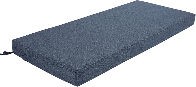 Patio Bench Cushion Covers for Outdoor Furniture with Ties, Water Resistant Loveseat/Settee Cushion Slipcover 48x18x3 Inch for Swing Porch Garden (Replacement Cover Only)-Navy Blue