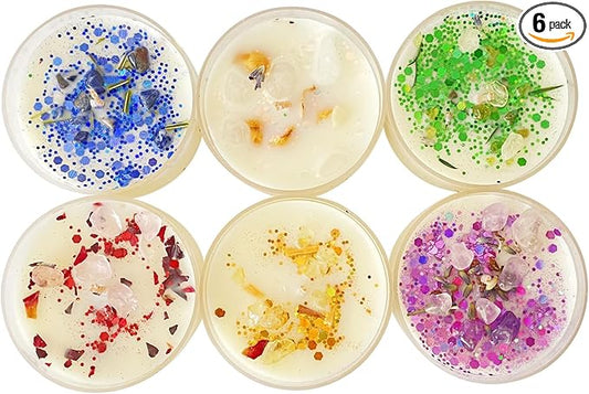 Tealight Soy Candles with Dried Flowers, Aromatherapy Candles for Decor Holidays, Room Ambiance, Aromatherapy Relaxing, Christmas Gift, Wedding Favors, Mother's Day (Dried Flower)