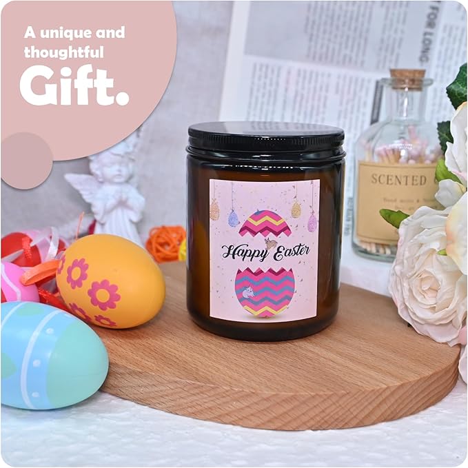 Easter Scented Candle, Spring Floral Collection Soy Aromatherapy Candles, Long Lasting Fresh Scent for Home Decor and Holiday Gifts (7oz, Lavender)