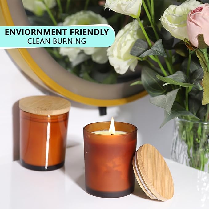 2pcs Scented Candles Natural Soy Candle for Home Large Glass Jar Candles 8oz Single Wick Candle Over 50 Hours of Burn Time for Creating Relaxing Ambience & Holiday Gifting（Floral + Fruity）