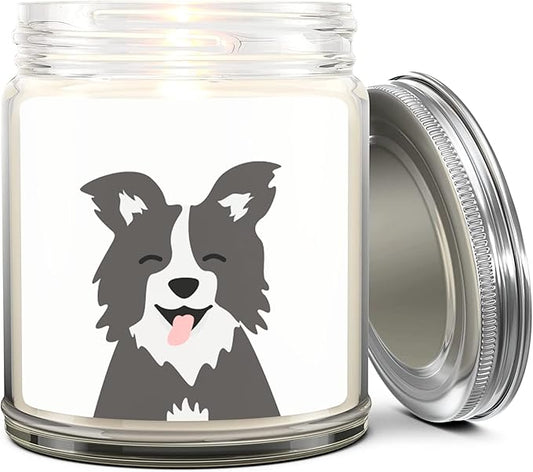 1OAK Lavender Scented Candles - Dog Lover Gifts for Women - Dog Themed Gifts - Made in USA (Border Collie)