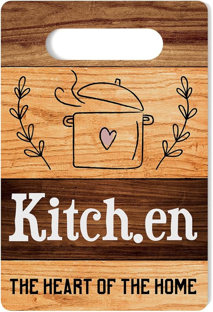 Farmhouse Kitchen Decor, Kitchen Signs Wall Decor, Wall Decor for Kitchen, Kitchen The Heart of The Home Sign, Kitchen Decorations, Kitchen Door Wall Hanging Decor 8 x 12 Inch