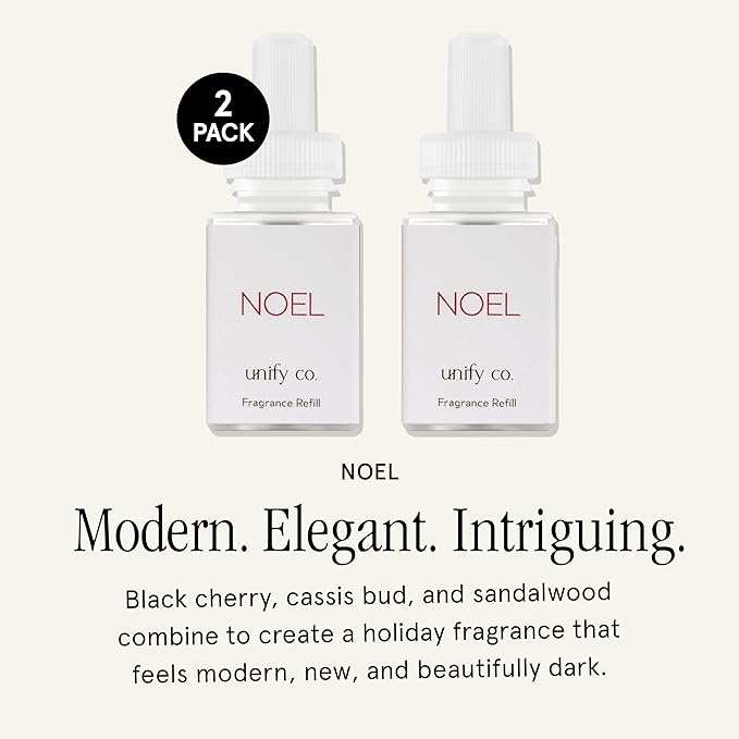 Pura & Unify Co. Home Scent Refill - Smart Home Air Diffuser Fragrance - Up to 120-Hours of Premium Fragrance per Refill - Clean & Safe Diffuser - Household Essential - 2 Pack - Noel