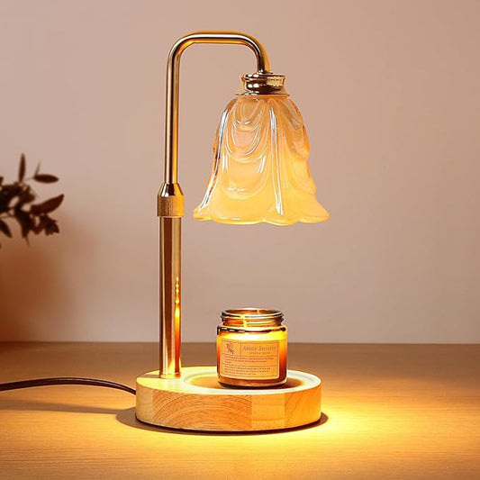 Candle Warmer Lamp with Timer Electric Candle Warmer Lamp Adjustable Height Candle Warmer Dimmable Wax Warmer Lamp Jar Candles with 2 Bulbs for Home Decor & Office