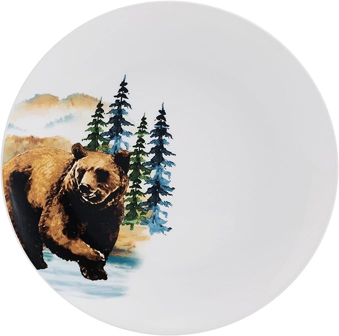 Studio Nova Woodland Animals Lodge 12 Piece Dinnerware Set, Service for 4, White