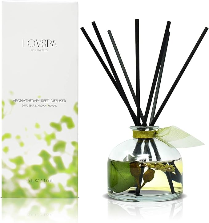 LOVSPA Eucalyptus Essential Oil Reed Diffuser Gift Set | Revive | Fresh Eucalyptus, Sage, Citrus, Bamboo & Mint | Great Aromatherapy Gift for Mom, Dad, Grandma or Aunt