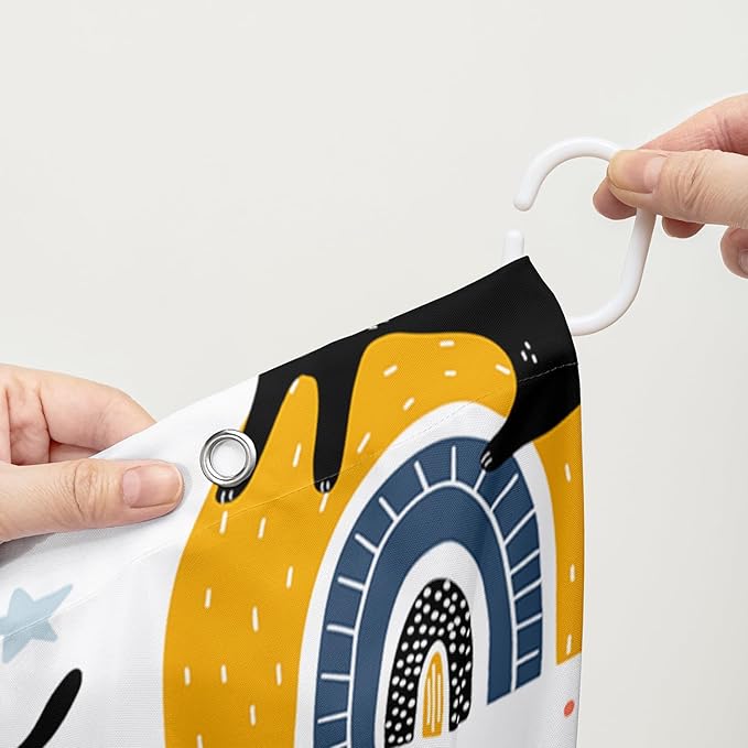 AILONEN Cat Shower Curtain, Rainbow Cat Bath Curtain,Cute Black Cat Bathroom Curtain Decor,Cat Lover Polyester Waterproof 60" W*72" H Shower Curtain (12 Hooks)