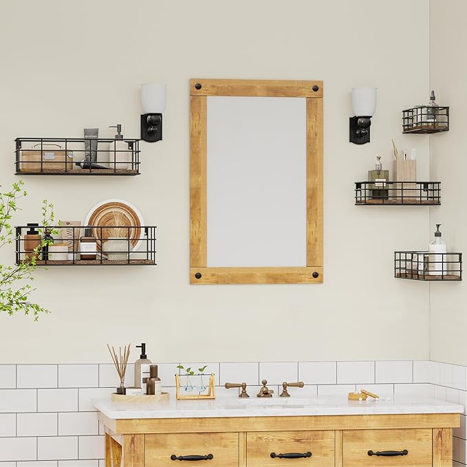 Fixwal Hanging Floating Shelves, 5 Sets of Wall Mounted Shelves for Wall Storage, Wall Shelf for Bathroom, Living Room, Bedroom, Kitchen(Carbon Black)