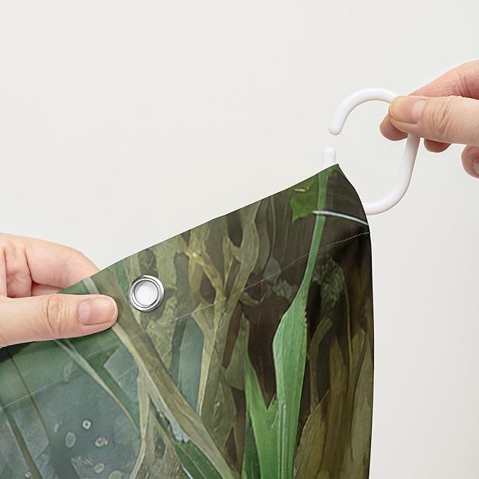 AILONEN Cartoon Frog Shower Curtain,Green Frog with Daisy Bath Curtain Set for Kids Boys Girls,Tropical Amphibian Waterproof Fabric Shower Curtain,Nature Shower Curtain for Bathroom,72" W*78" H