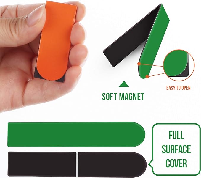 Magnetic Bookmarks,60 Pack 20 Solid Color Magnet Page Clip Small Bookmark for Book Lovers, Presents, Women, Man, Kids, Tudents, Teachers, School, Home, Office, Reading Supplies(2 x 0.8 inch)