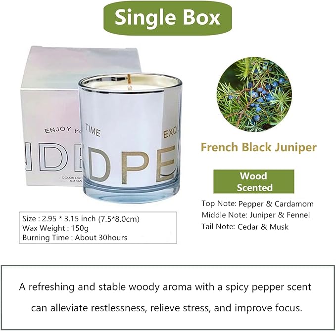 Scented Candle Jar with Colorful Light - Personalized Soy Candles Non Toxic: Natural Essential Oil Long Lasting Fragrance Candle for Home Meditation Aromatherapy Gift for Women Men (5.3Oz)