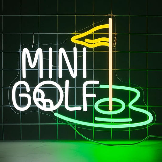 Mini Golf Neon Sign, Golf Neon Signs For Wall Decor, Sports Led Light Up Signs for Bar Golf Club Home Party Decorations Gifts