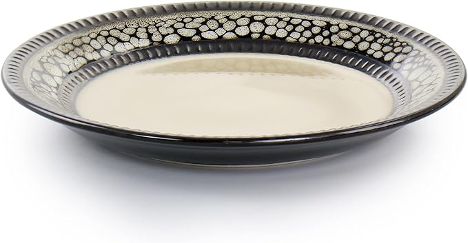 Elama Desert Sand 16 Piece Stoneware Dinnerware Set, Brown