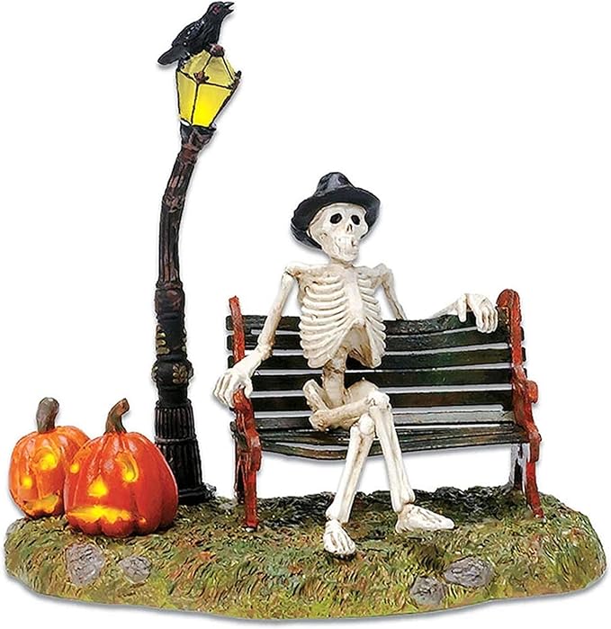 Department 56 56.53146 Accessories for Village Collections Halloween Resting My Bones Figurine, 4.75 Inch, Multicolor