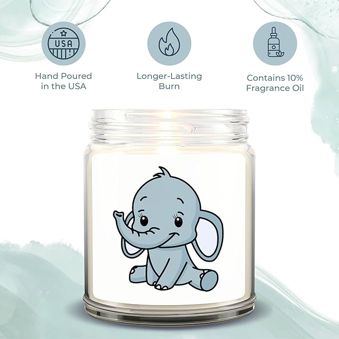 1OAK Lavender Scented Candles - Elephant Candle - Elephant Gifts for Women Adults - Made in USA
