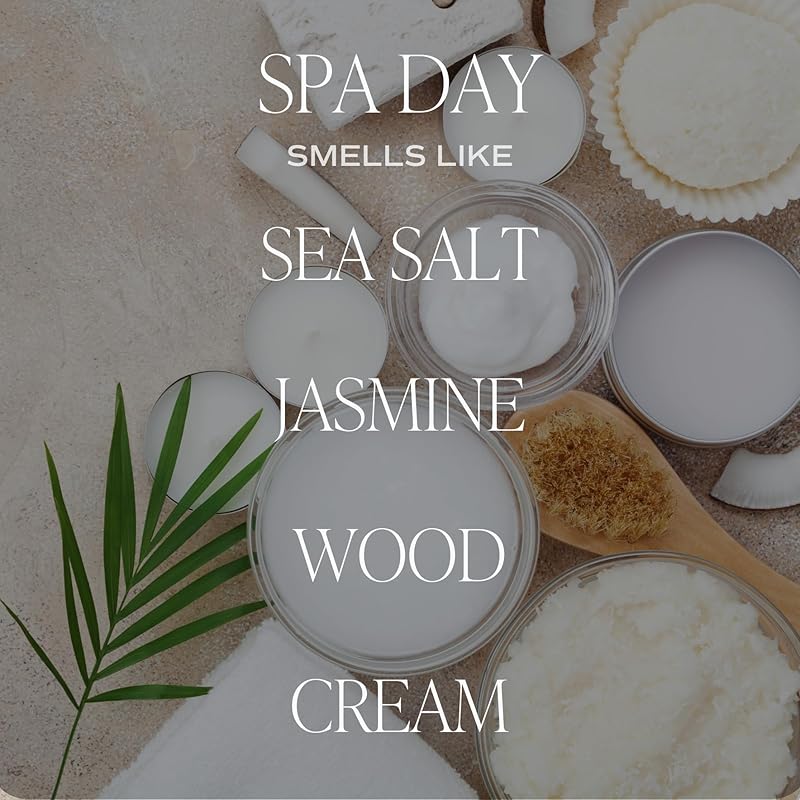 Sweet Water Decor Spa Day Reed Diffuser Set - Sea Salt, Jasmine, Wood, and Cream Scented Diffuser - Relaxing Spa Scent Diffusers for Home, Long Lasting Fragrance, Made in the USA