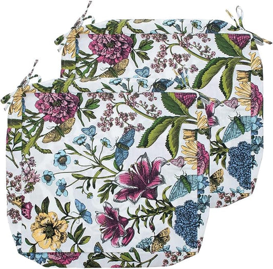 FUNHOME Outdoor Cushion Covers 24 x 22 x 4 inch,Set of 2,Replacement Seat Cushion Cover for Patio Furniture Chair,Water Resistant,Fade-Resistant Slipcover Only,No Insert(Butterfly Flower)