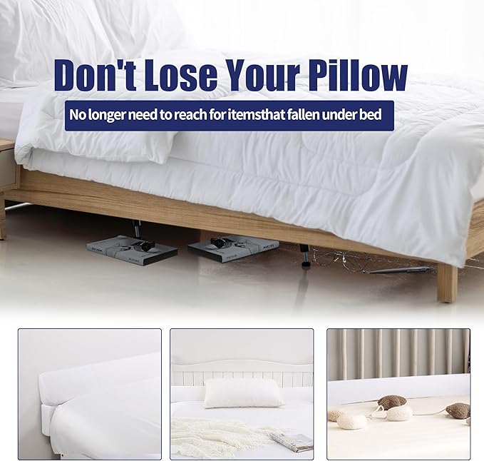 HOMBYS Wedge Pillow Headboard for Bed Gap,Foldable Bed Wedge Gap Filler Full Size,Matterss Gap Filler,Multi Functional Bed Crack Pillow, Fill The Gap (0-7") Between Your Headboard and Mattress,White