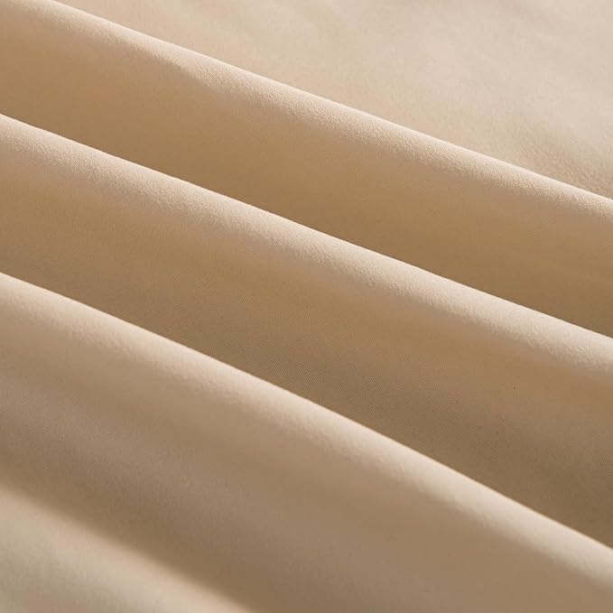 Bed Skirt King Size Ruffled Bed Skirt with Split Corners,12 Inch Drop Dust Ruffle Bed Skirt with Platform, King,12 Inch, Light Camel