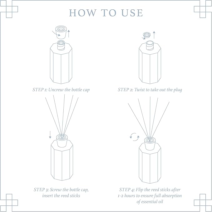 Reed Diffuser Set, 6.7 oz Clean Linen Scented Reed Diffusers for Home with Sticks, Home Fragrance Oil Scent Diffuser for Bathroom, Decor & Gift