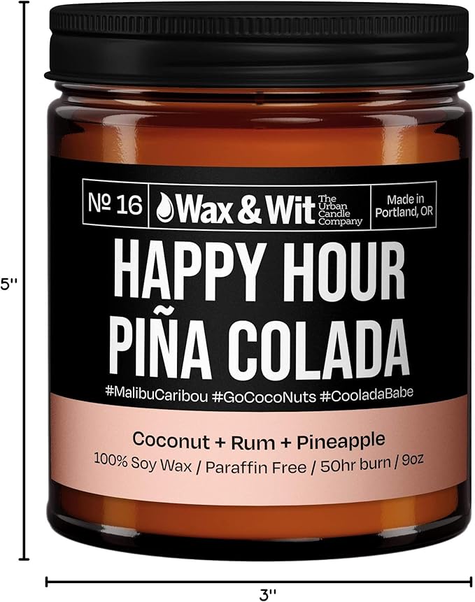 Wax & Wit Funny Soy Candle Gift for Women - Humorous, Aromatherapy Soy Wax Candle, Ideal for Housewarming, Coworker, Birthday – Pineapple, Coconut - 9oz
