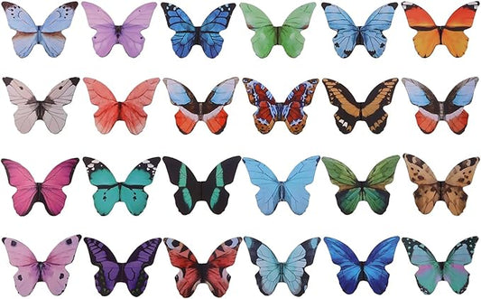 Penta Angel Magnetic Book Page Marks 24Pcs Colorful Floral Cross Magnet Page Markers Small Cute Bible Book Clips for Girls Boys Student Office Reading Lover (Butterfly, 24)
