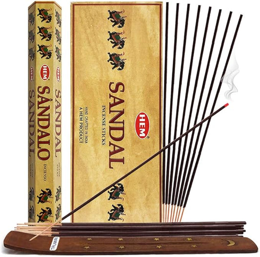 TRUMIRI Sandal (Sandalo) Incense Sticks & Holder Bundle