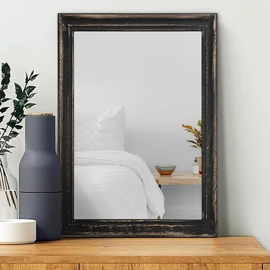 Large Mirrors for Wall with Wood Frame Rectanglular Wall Hanging Mirror 20"x16" for Bathroom Bedroom Vanity Entryway