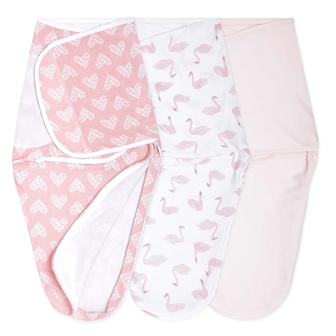 aden + anais Essentials Easy Wrap Swaddle, Cotton Knit Baby Wrap, Newborn Wearable Swaddle Sleep Sack, 3 Pack, Briar Rose, 0-3 Months