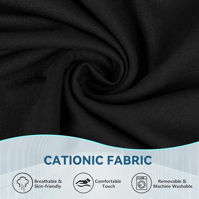 Seat Cushion & Lumbar Support Pillow Set for Office Chair, Ergonomic Pillow for Sciatica Pain Relief, Memory Foam Back Support Pillow & Chair Cushion for Gaming Chair and Travel (Black)