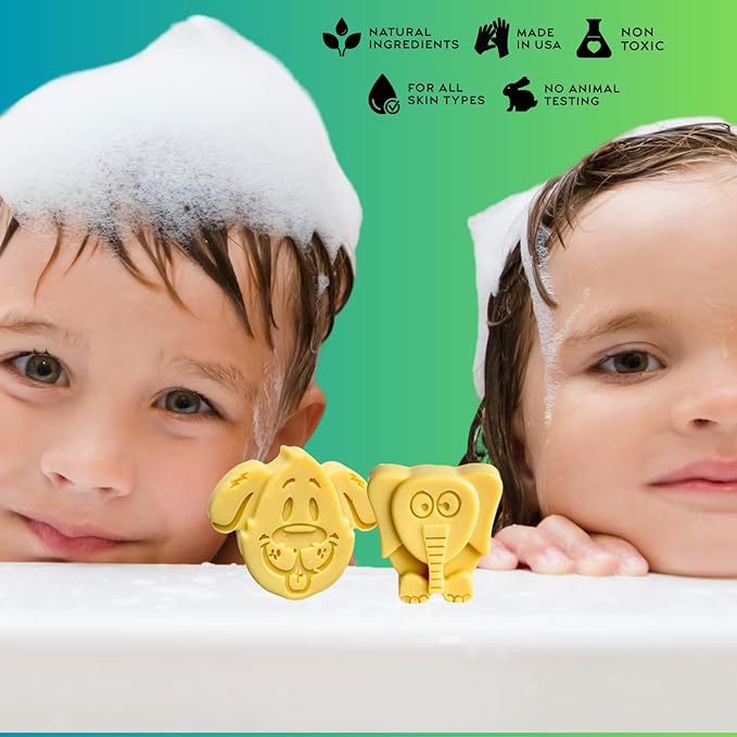 ZAAINA Natural Kids Soap - Easter Gifts, Fun Bath Time for Children - Unique Cute Animal Shape Soaps for Boys Girls, Gift for Kids, Handmade Body Soaps - Gentle on Sensitive Skin - Set of 6